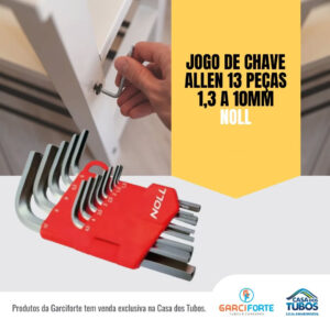 jogo de chave allen 13 peças 1,3 a 10mm noll