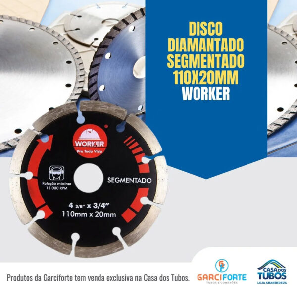 Disco diamantado segmentado 110x20mm worker