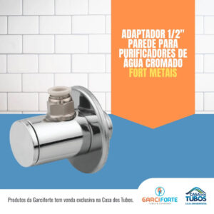 Adaptador 1/2" parede para purificadores de água cromado Fort Metais