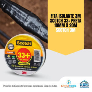 Fita isolante 3m Scoth 33+ preta 19mmx20m Scotch 3M