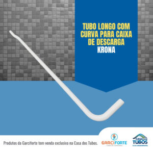 Tubo longo com curva para caixa de descarga krona