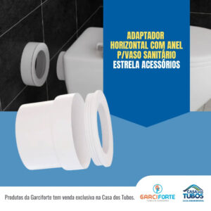 Adaptador horizontal com anel p/ vaso sanitário estrela acessórios